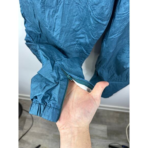 Vintage Christian Dior Monsieur Nylon Track Pants Lined Teal Blue Green Size XL - Picture 11 of 13